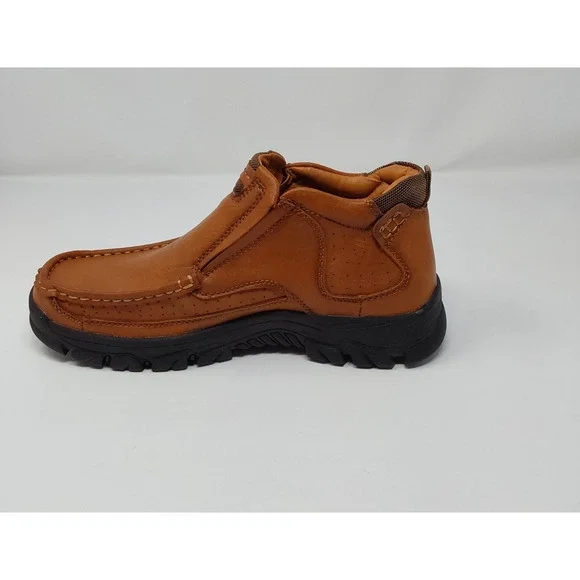 Men’s Brown Slip-On Ankle Boots Comfort Outdoor Casual Size EU 39 - Picture 12 of 13